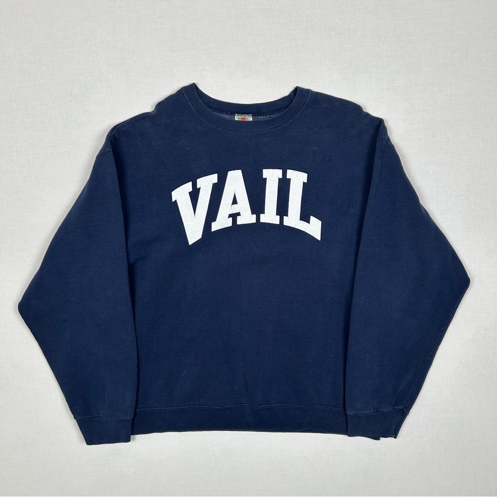 2000s VAIL Faded Navy Crewneck